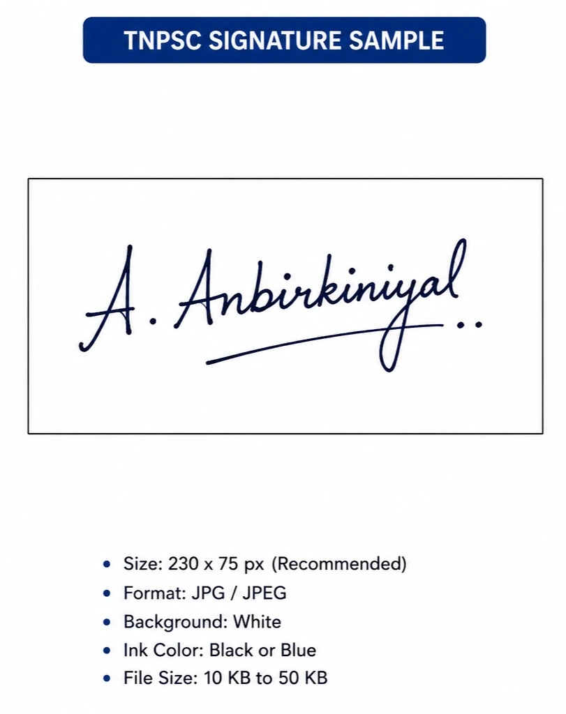 TNPSC Signature Sample